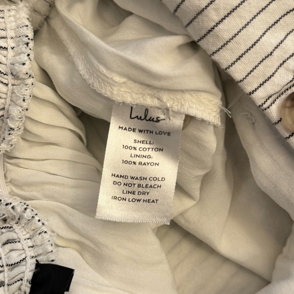 Lulus Women’s Coastal Air White Striped Tie-Back Culotte Jumpsuit Size Medium - Picture 12 of 16